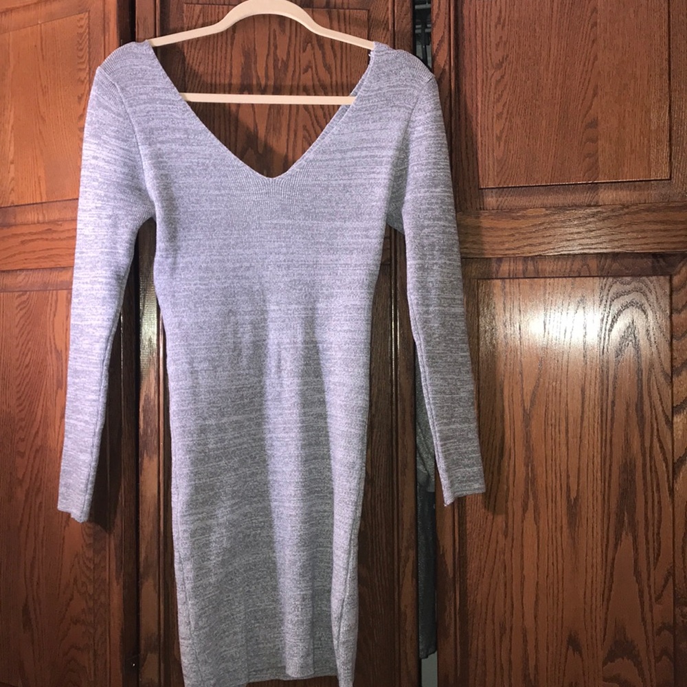 LF Gray knit sweater dress